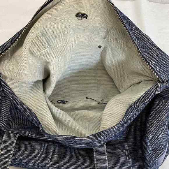 Enviso Ink Rare Early Logo 2008 Blue Striped Denim Duffle Bag Weekend Bag - Picture 9 of 9